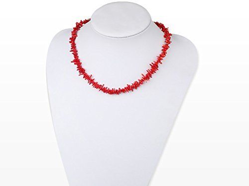 Beautiful Strand Red Coral Necklace with Lobster Claw Clasp Length 46cm