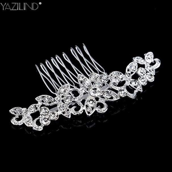 Beautiful Woman Hairwear Wedding Jewelry Brautschmuck Bride Haircomb Handmade Nice Accessories Fashion Crystal Leaves Combs