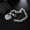 Beautiful romantic heart card 925 sterling silver Bracelet for woman fine noble jewelry Wedding party Holiday gifts