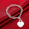 Beautiful romantic heart card 925 sterling silver Bracelet for woman fine noble jewelry Wedding party Holiday gifts