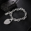 Beautiful romantic heart card 925 sterling silver Bracelet for woman fine noble jewelry Wedding party Holiday gifts