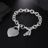 Beautiful romantic heart card 925 sterling silver Bracelet for woman fine noble jewelry Wedding party Holiday gifts