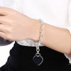 Beautiful romantic heart card 925 sterling silver Bracelet for woman fine noble jewelry Wedding party Holiday gifts