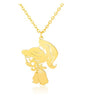 Beauty And The Beast Princess Necklace For Women Girls Cartoon Character Choker Stainless Steel Jewelry Children's Birthday Gift