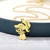Beauty And The Beast Princess Necklace For Women Girls Cartoon Character Choker Stainless Steel Jewelry Children's Birthday Gift