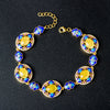 Beeswax Bracelet Silver Jewelry S925 Sterling Silver Cloisonne Ethnic Style Enamel Color Craft Jewelry Wholesale