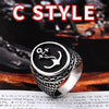 316L Stainless Steel Antique silve biker men   High Quality fashion   ring jewelry LR487