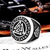 316L Stainless Steel Nordic Viking Ring Custom Rune beads Signet wolf Scandinavn Odin Symb fashion Men Jewelry LR522