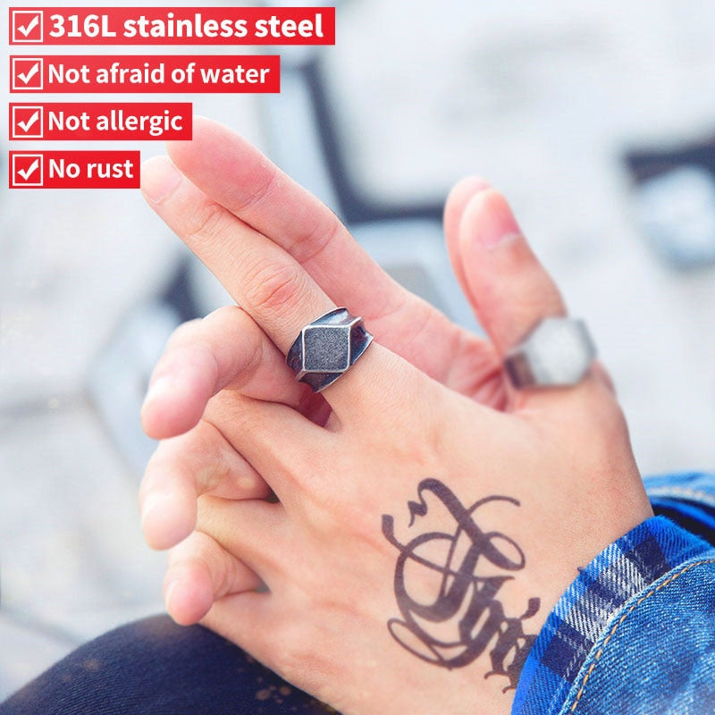 316L Stainless Steel Nordic Vikings vintage men Antique silver colour fashion   price ring jewelry LR464