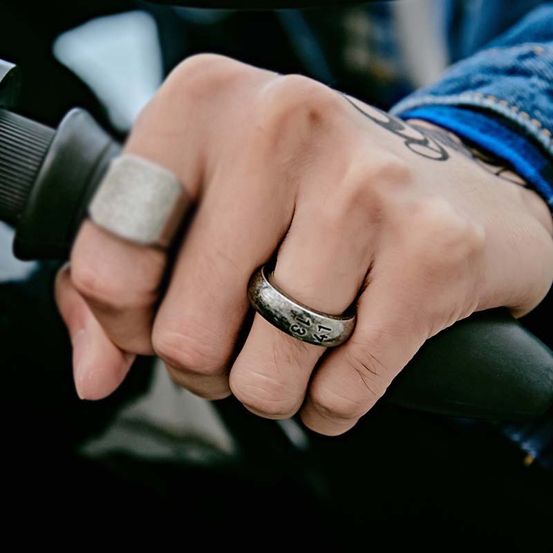 316L Stainless Steel high polish hexagon vitaly Antique silver colour co fashion jewelry for men and women ring