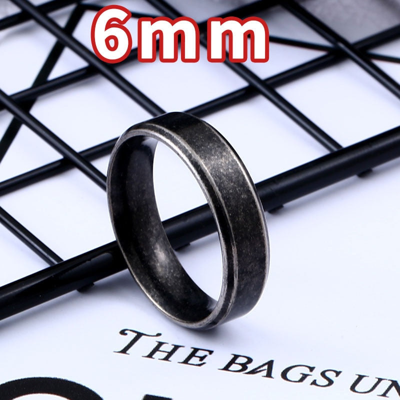 316L Stainless steel Antique Silver Color Fashion Wedding Ring Co Man's High Polished fashion Jewelry LR-R093
