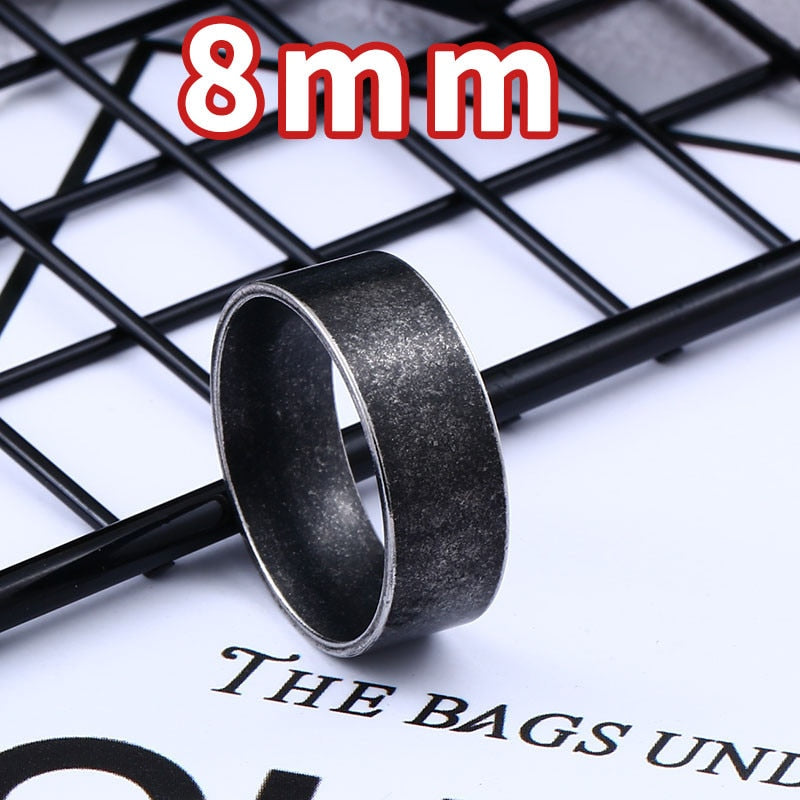 316L Stainless steel Antique Silver Color Fashion Wedding Ring Co Man's High Polished fashion Jewelry LR-R093