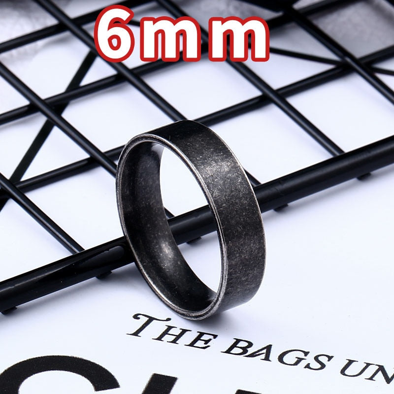 316L Stainless steel Antique Silver Color Fashion Wedding Ring Co Man's High Polished fashion Jewelry LR-R093