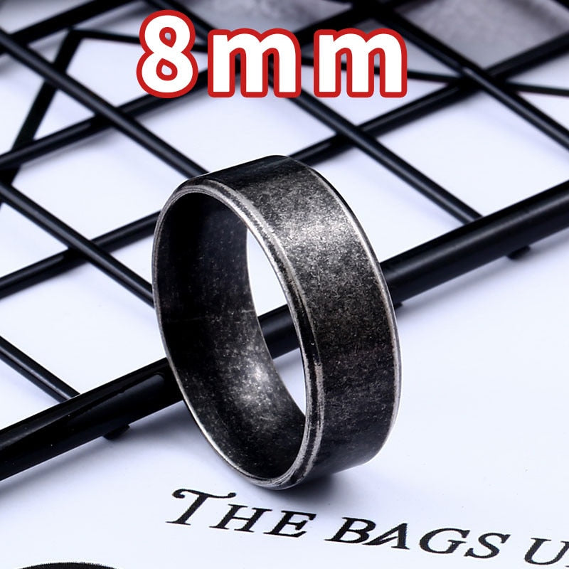 316L Stainless steel Antique Silver Color Fashion Wedding Ring Co Man's High Polished fashion Jewelry LR-R093
