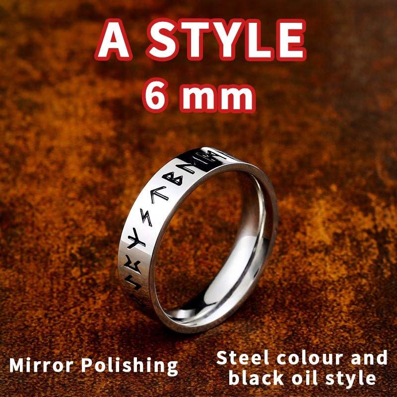 316L Stainless steel Fashion Style MEN and women Retro Odin Jewelry Viking Female Amulet Vintage Norse Rune words Rings