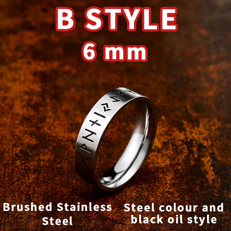 316L Stainless steel Fashion Style MEN and women Retro Odin Jewelry Viking Female Amulet Vintage Norse Rune words Rings