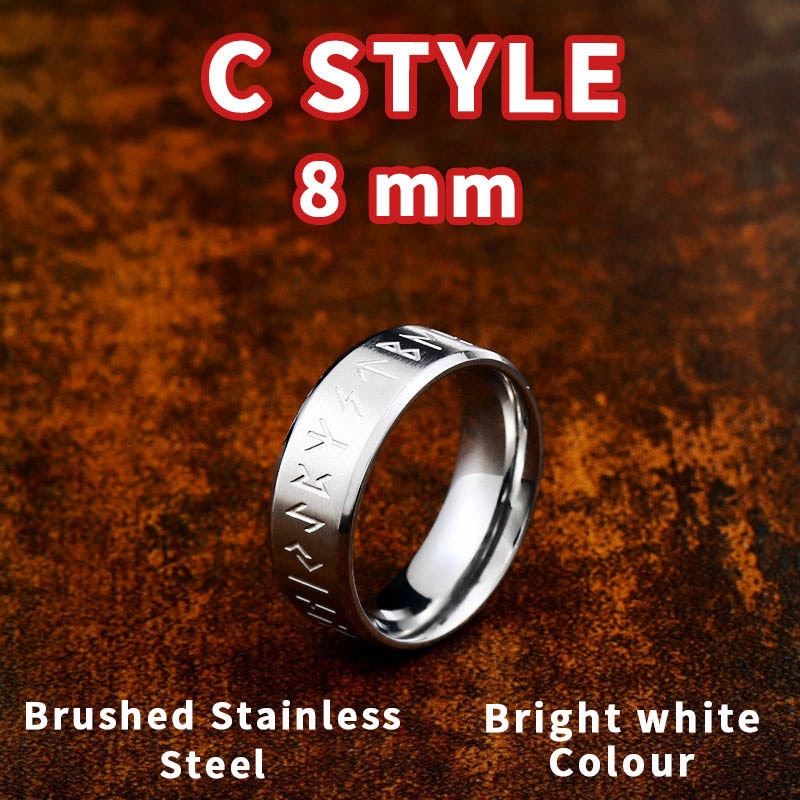 316L Stainless steel Fashion Style MEN and women Retro Odin Jewelry Viking Female Amulet Vintage Norse Rune words Rings