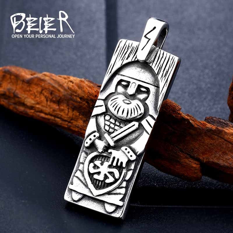 Beier 316L stainles steel  Legendary The Vikings Odin's Amulet Pendant Necklace Viking Nordic Talisman Pendant jewelry LP286