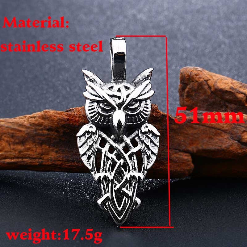 Beier 316L stainless steel Nordic Vikings Runes Amulet Pendant Necklace owl  Runes PENDANT Necklace Nordic Talisman jewelryLP293