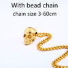 Beier Unique 316L Stainless Steel 2022  Super Punk Skull Biker gold colour Pendant Necklace Jewelry BP8-216-1