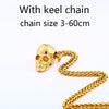 Beier Unique 316L Stainless Steel 2022  Super Punk Skull Biker gold colour Pendant Necklace Jewelry BP8-216-1