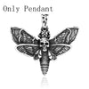 Beier  Stainless Steel Death Head Skull Butterfly Moth Pendant necklace For Man Punk good detail Animal Jewelry BP8-592