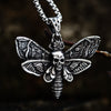 Beier  Stainless Steel Death Head Skull Butterfly Moth Pendant necklace For Man Punk good detail Animal Jewelry BP8-592