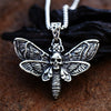 Beier  Stainless Steel Death Head Skull Butterfly Moth Pendant necklace For Man Punk good detail Animal Jewelry BP8-592