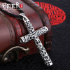 Beier store  thai silver color cross pendant necklace jewelry free give rope for man women Gift A2473