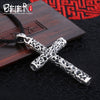 Beier store  thai silver color cross pendant necklace jewelry free give rope for man women Gift A2473