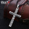 Beier store  thai silver color cross pendant necklace jewelry free give rope for man women Gift A2473
