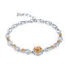 Belle 4.0ct Natural Yellow Citrine Sterling-silver-jewelry Round-shaped Bracelet