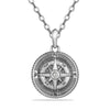 Berbeny Vintage Cross Octagon Star Necklace Men Women Simple Hip Hop Round Drop Compass Necklaces Chain Cross Jewelry