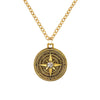 Berbeny Vintage Cross Octagon Star Necklace Men Women Simple Hip Hop Round Drop Compass Necklaces Chain Cross Jewelry
