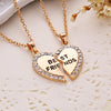 Best Friends Pendant Necklaces Heart Shape BFF necklaces Rhinestone Gold Silver Half Half Gift For Friends Friends Jewelry