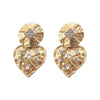 Metal Heart Drop Dangle Earrings Luxury Fashion Crystal Big Statement Earrings Women Wedding Jewelry Hot Sale