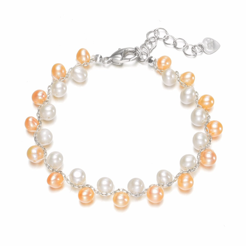 Best Pearl 100% Real Natural Pearl Bracelet With 925 Sterling Silver Clasp Cultured Genuine Pearl Jewelry Bracelet