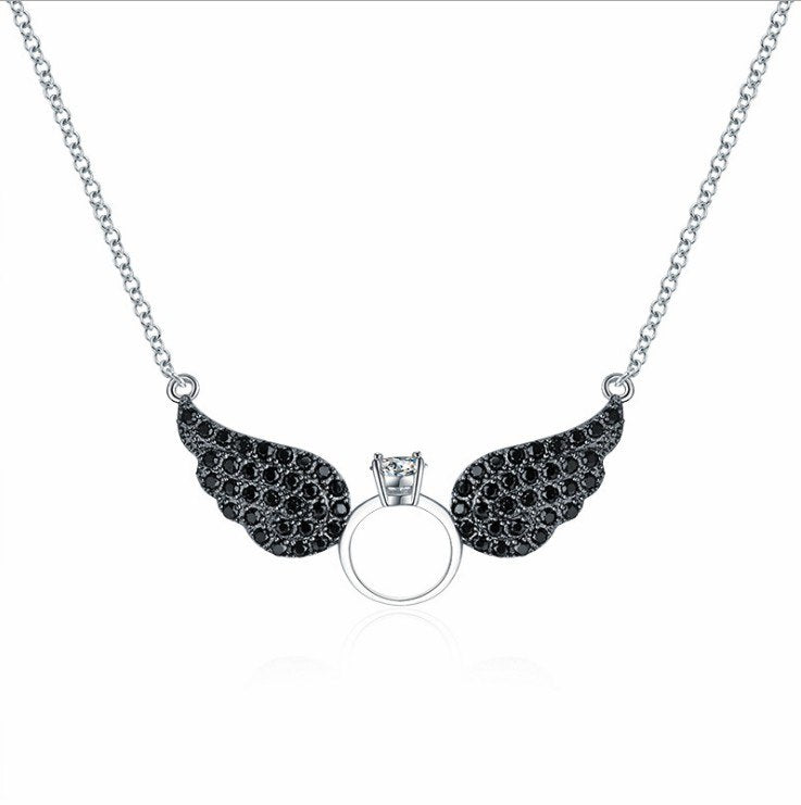 Best Quality 100% 925 silver Original Flying wings Crystals From Austrian Pendant Necklaces Women Handmade We jewelry