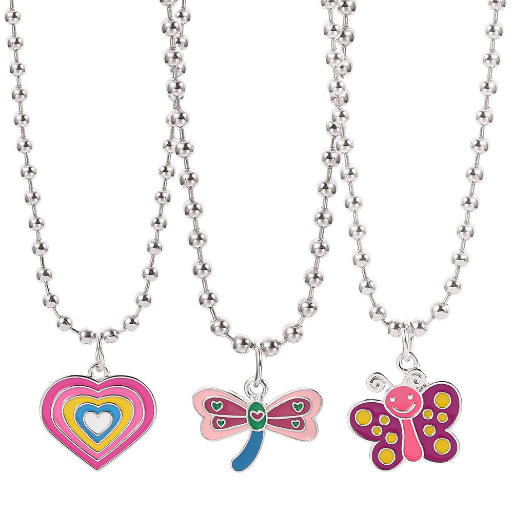Selling Animal Series Butterfly Gradient Love Dragonfly Necklace Girly Pink Series Y2K Style Pendant