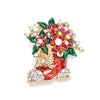 Selling Brooch Creative Christmas Gift Brooch Santa Christmas Tree Socks Snowman Gloves Garland Rhinestone Brooch Pin Gift