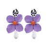 Fashion Big Flowers Drop Earrings Jewelry Earrings for Women Dangle Pendant Statement Bohemian Wedding Earrings Gift