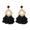 Geometric Tassel Drop Dangle Earrings For Women Jewelry Wooden Bohemian Wedding Statement Party Gift Earring Wholesale