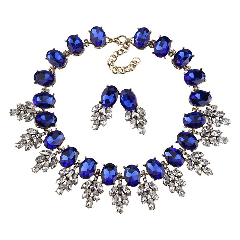 New Maxi Rhinestone Bib Collier Femme Beads Collar Chokers Pendant Statement Necklace for Women Choker Jewelry 3512