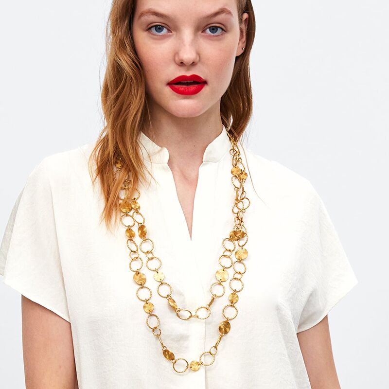 ZA Long Metal Chain Pendant Necklace Women Trendy Statement Jewelry Maxi Choker Necklace Female Bijoux Wholesale
