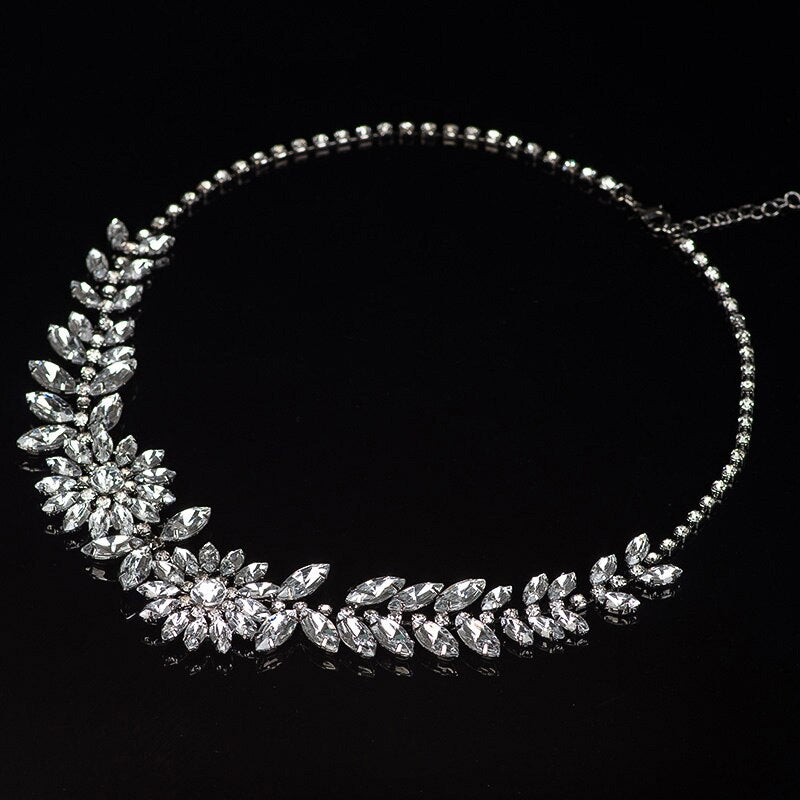 sell Jewelry 2016  Jewelry Crystal Flower Chokers Necklace Necklaces & Pendants Woman Gift #N080