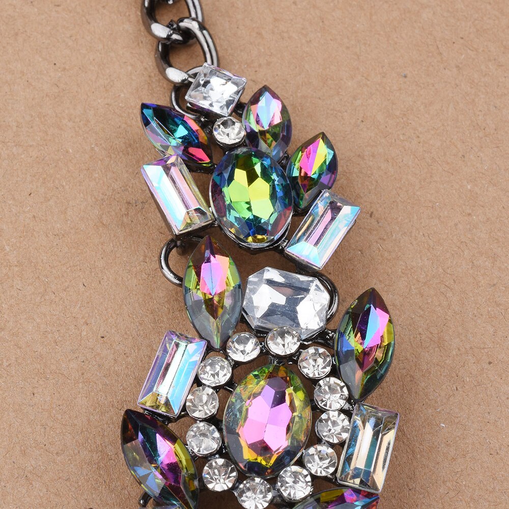 Bib Statement Necklace Colorful Stones Crystal Collar Choker Necklace for Woman Accessories