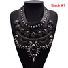 Bib choker necklace Women statement necklace big chunky vintage collier femme maxi black silver crystal Chocker #232831