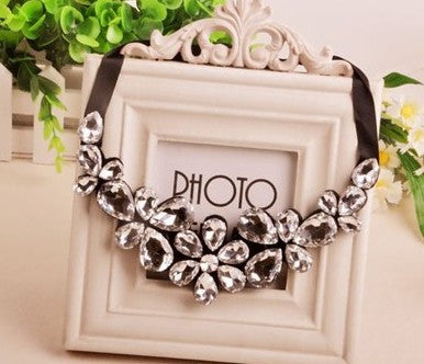 Bib statement flower collar lace choker pendant necklace vintage jewelry statement necklace choker rhinestone bead necklace