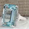 Big Blue CZ Cubic Zircon Stone Silver Rings for Women Fashion Jewelry Valentines D Gift