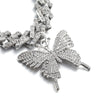 Big Butterfly Necklace Pendent Cuban Link Chain For Women Rhinestone Choker Jewelry  Accessories